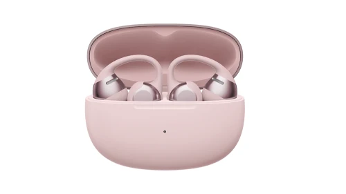 Etui ładujące wraz z dwoma słuchawkami OpenDots Pink w środku