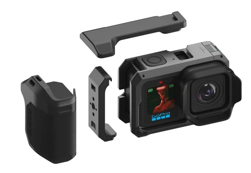 Poszczególne elementy zestawu Point and Shoot Grip dodatkowo z kamerą Serii Mission 1