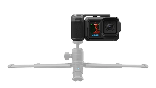 Point and Shoot Grip widok od przodu zamontowany na statywie w poziomie
