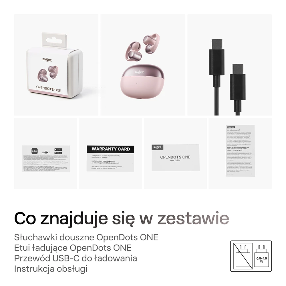 Shokz OpenDots One Black używane przez kobietę podczas spaceru