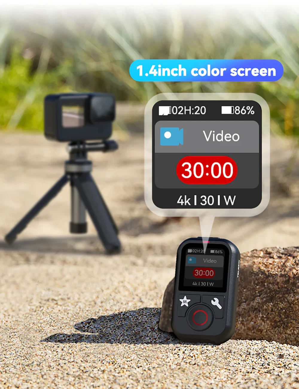 Duży, kolorowy wyswietlacz w pilocie Telesin